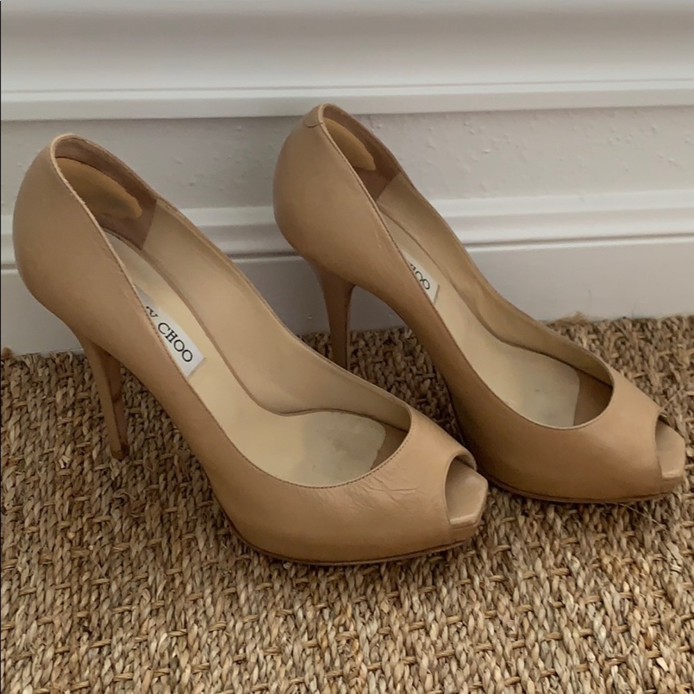 Jimmy Choo Tan leather heals